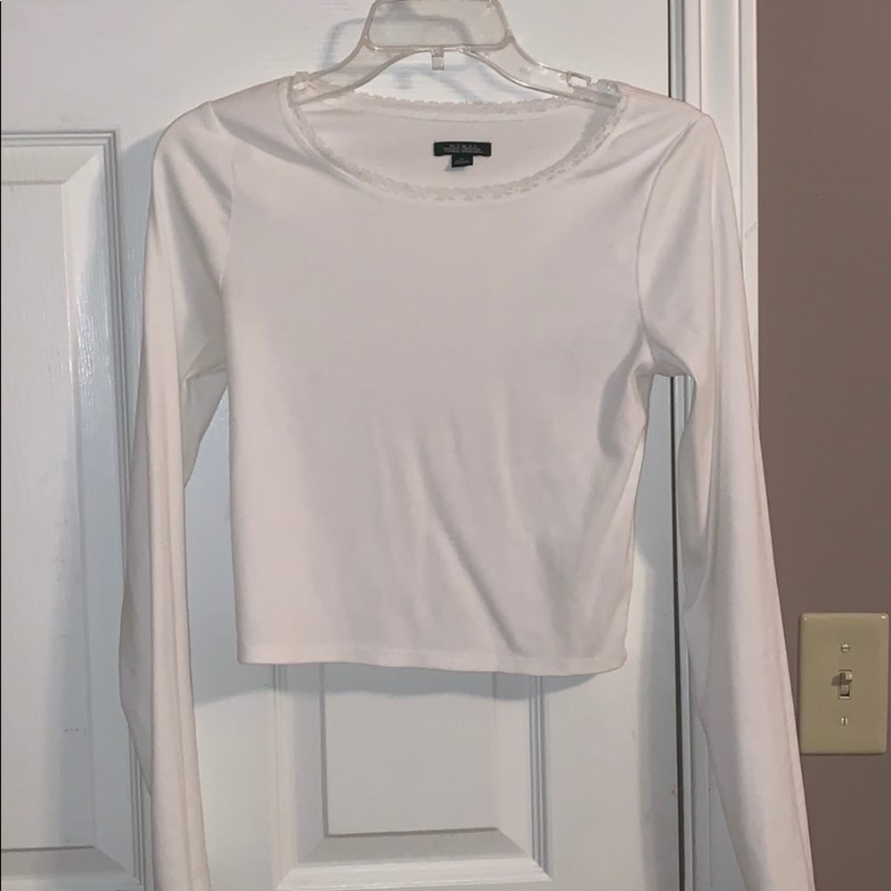 White ripped crop top